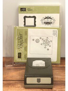 BNDL STAMPIN UP 122747 TAGTASTIC STAMP SET & 120902 NORTHERN FLURRY EMBOS + MORE